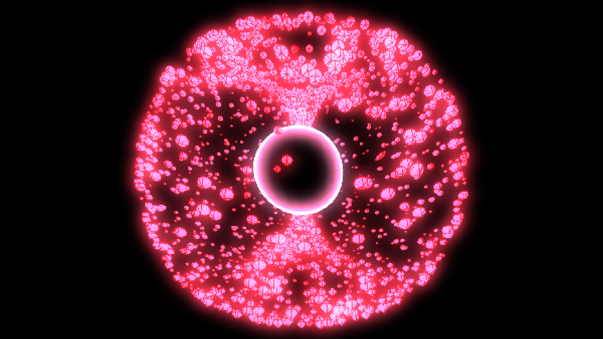 An abstract, cosmic scene with particles