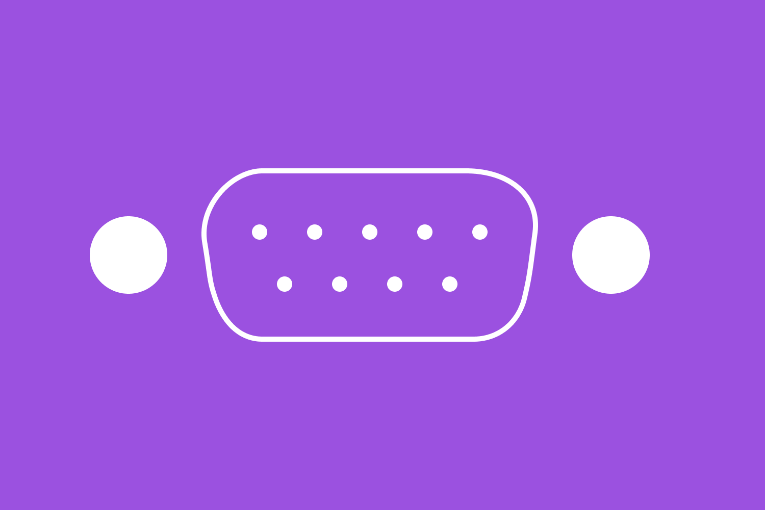 A stylized serial port